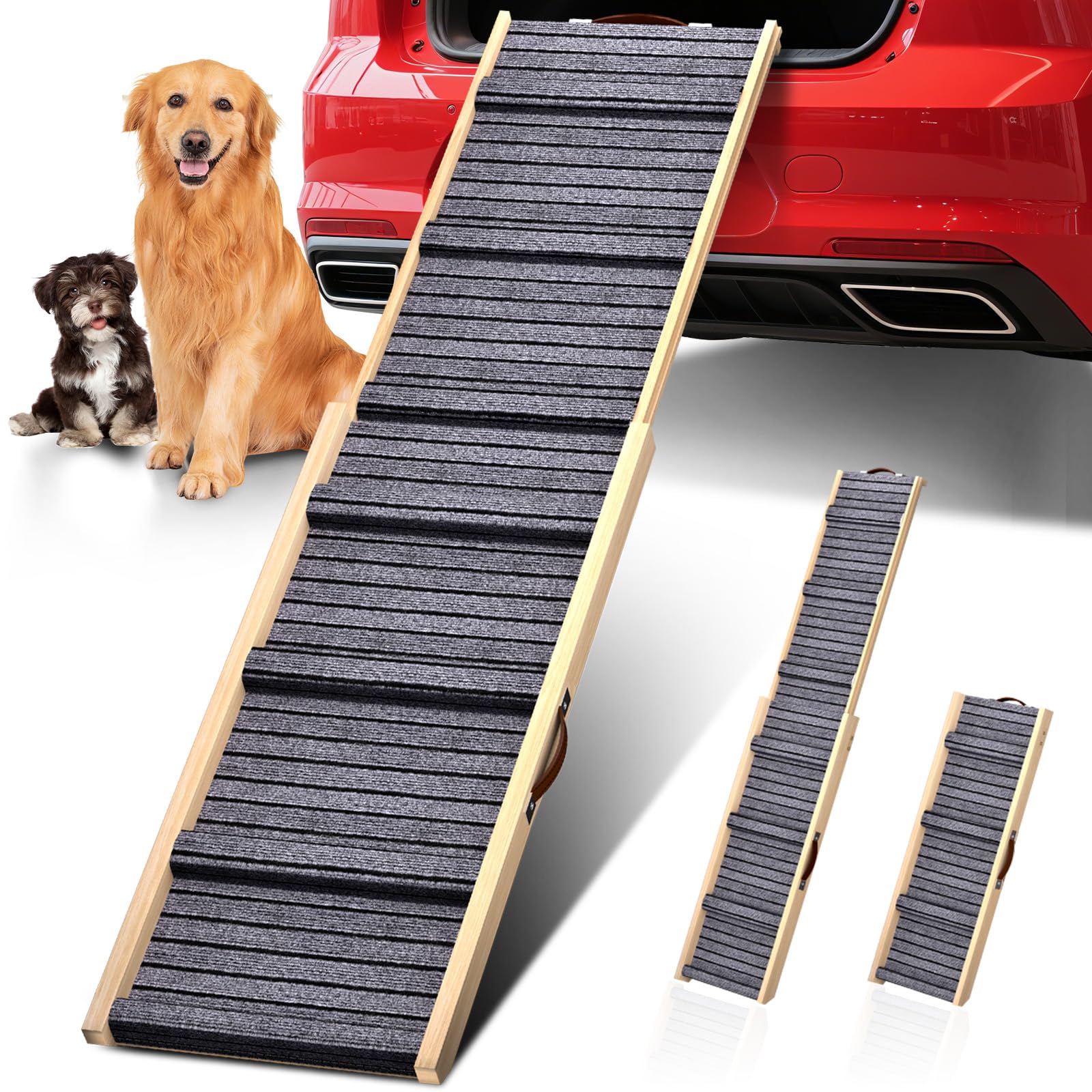 TNELTUEB Telescoping Wooden Pet Ramp