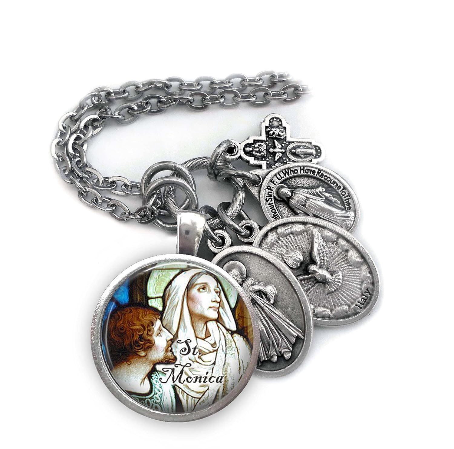 St. Monica Keychain, Necklace or Clip, Patron Saint