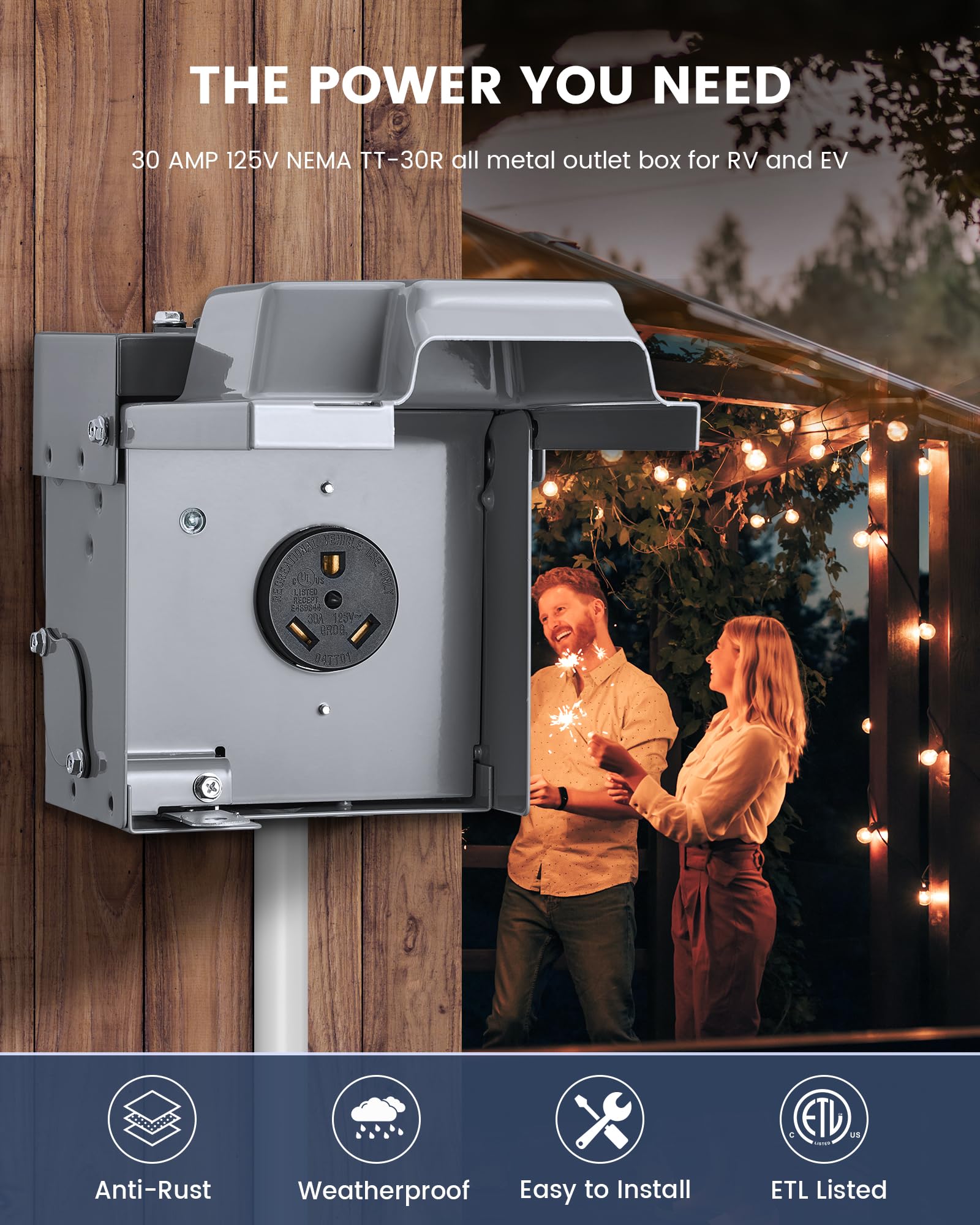 30 Amp Panel Box Boat Rv Snapklik.com : SURAIELEC 30 Amp RV Outlet Box, Weatherproof Power Box