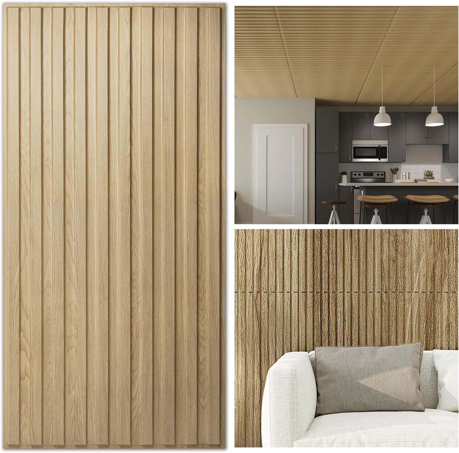 Art3d 12 Pack 2ft x 4ft Drop Ceiling Tiles in Walnut, Slat Design 3D Wall Panels for Interior Wall Decor 24in x 48in