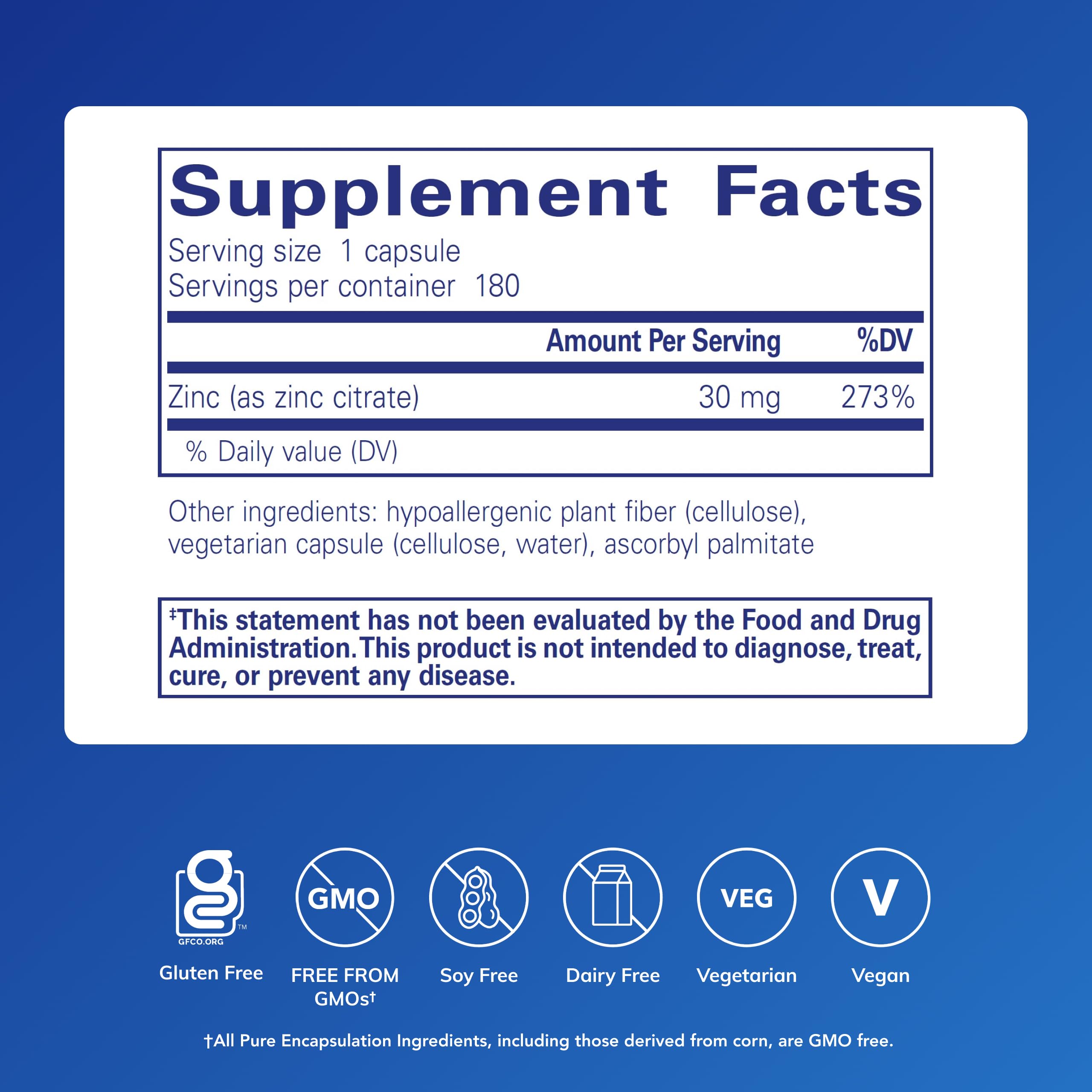 Pure Encapsulations Zinc (Citrate), 180 Capsules — Amazon image 2