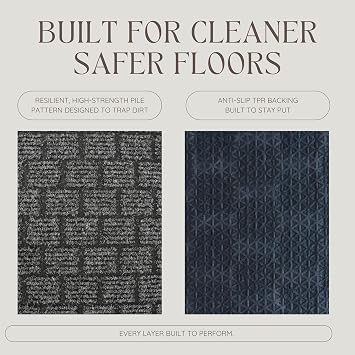 iCustomRug Marathon Weather Warrior Heavy Duty Interior/Exterior Utility Carpet Runner, Non-Slip Rubber Backing, for Entrance, Hallway, Residential or Commercial Spaces 3' x 4' Black