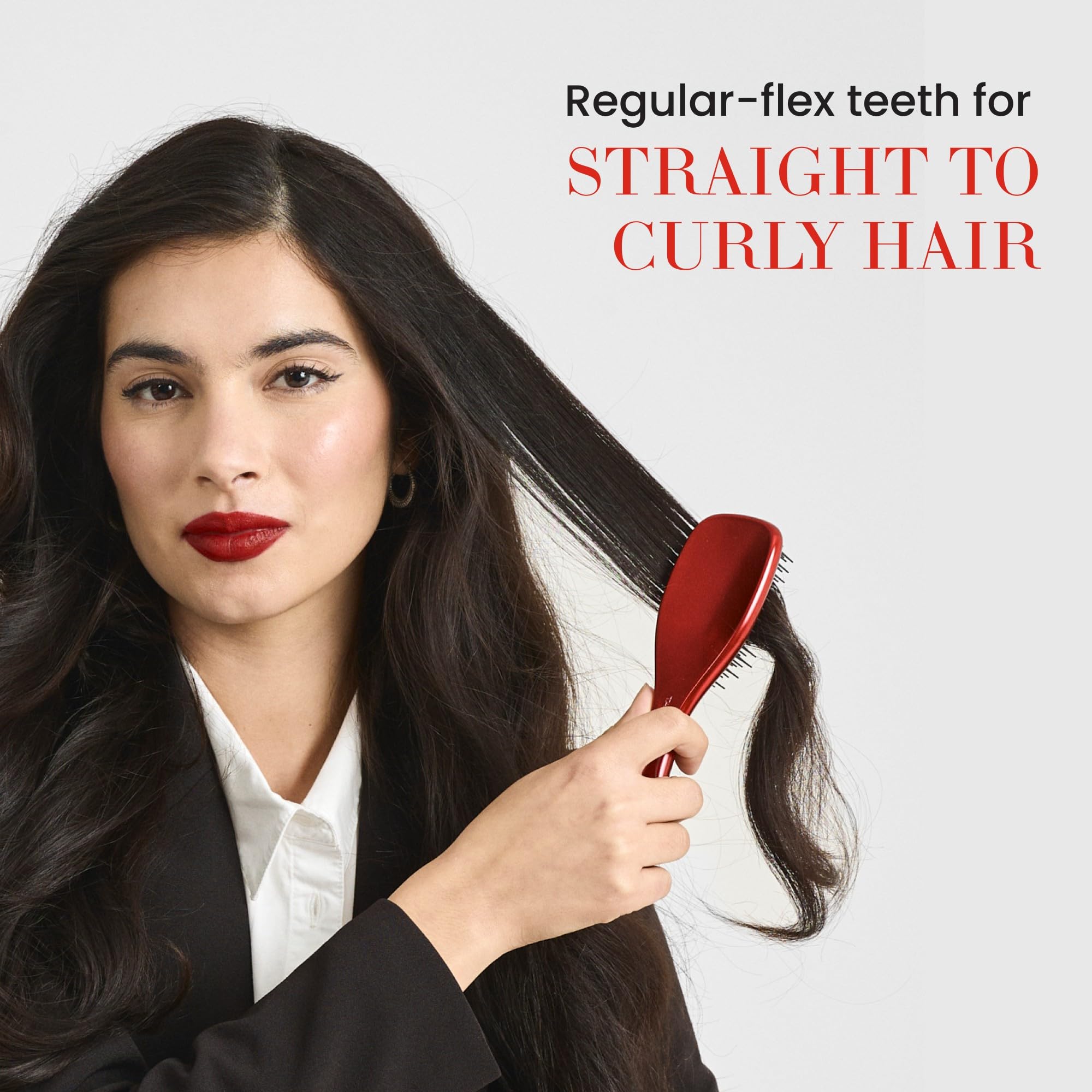 Tangle Teezer Devil Wears Prada The Ultimate Detangle, Rozczesuje Włosy, Zęby o Dwóch Długościach Ograniczają Łamanie, Edycja Limitowana z Czerwonym Metalicznym Wykończeniem