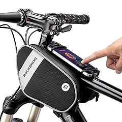 ROCKBROS Bike Front Frame Bag Top Tube Bike Phone Mount Bag Waterproof Bicycle Handlebar Cycling Accessories Pouch with 360° Rotation Phone Holder Fit Smartphone Below 6.7''