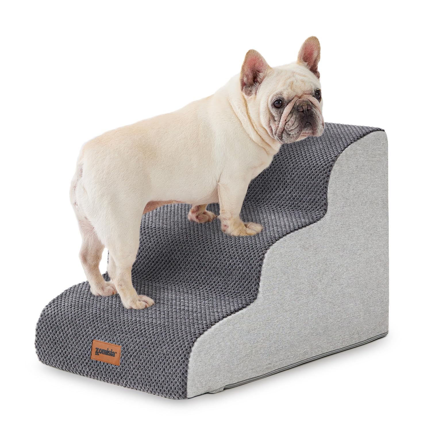 ZOMISIA Pet Stairs for Small Dogs 3-Step Grey