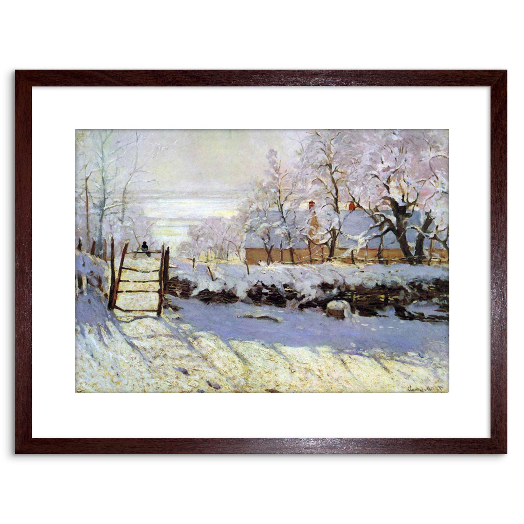Wee Blue Coo Painting Monet Magpie Old Master Framed Wall Art Print