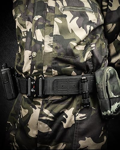 Miniatura 5 de Cinturón táctico para hombre, cinturón de pistola Molle de 2 pulgadas y 1.5 pulgadas con corte láser, cinturones de caza y hebilla de liberación