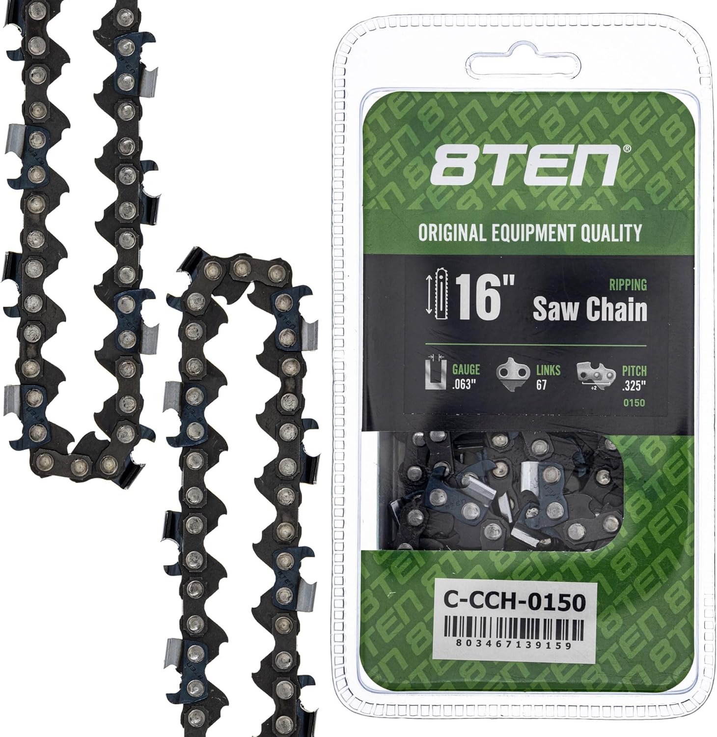 8TEN 16" Chainsaw Guide Bar & Chain .063 13/40 67DL for Stihl 066 044 Homelite Solo 30030086613 591104267