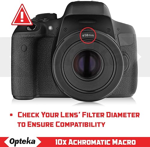 Miniatura 5 de Opteka Achromatic - Lente macro de primer plano de 10 dioptrías para Canon EOS 90D, 80D, 77D, 70D, 60D, 1Ds, 7D, 6D, 5D, 5DS, T7s, T7i, T7, T6s,