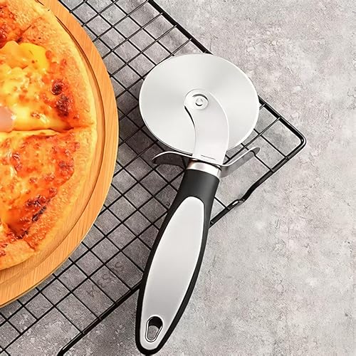 Miniatura 4 de Cuchillo para pizza, rueda de cuchillo de pizza, acero inoxidable, pizza en rodajas limpia y crujiente y otros alimentos que requieren cortar un