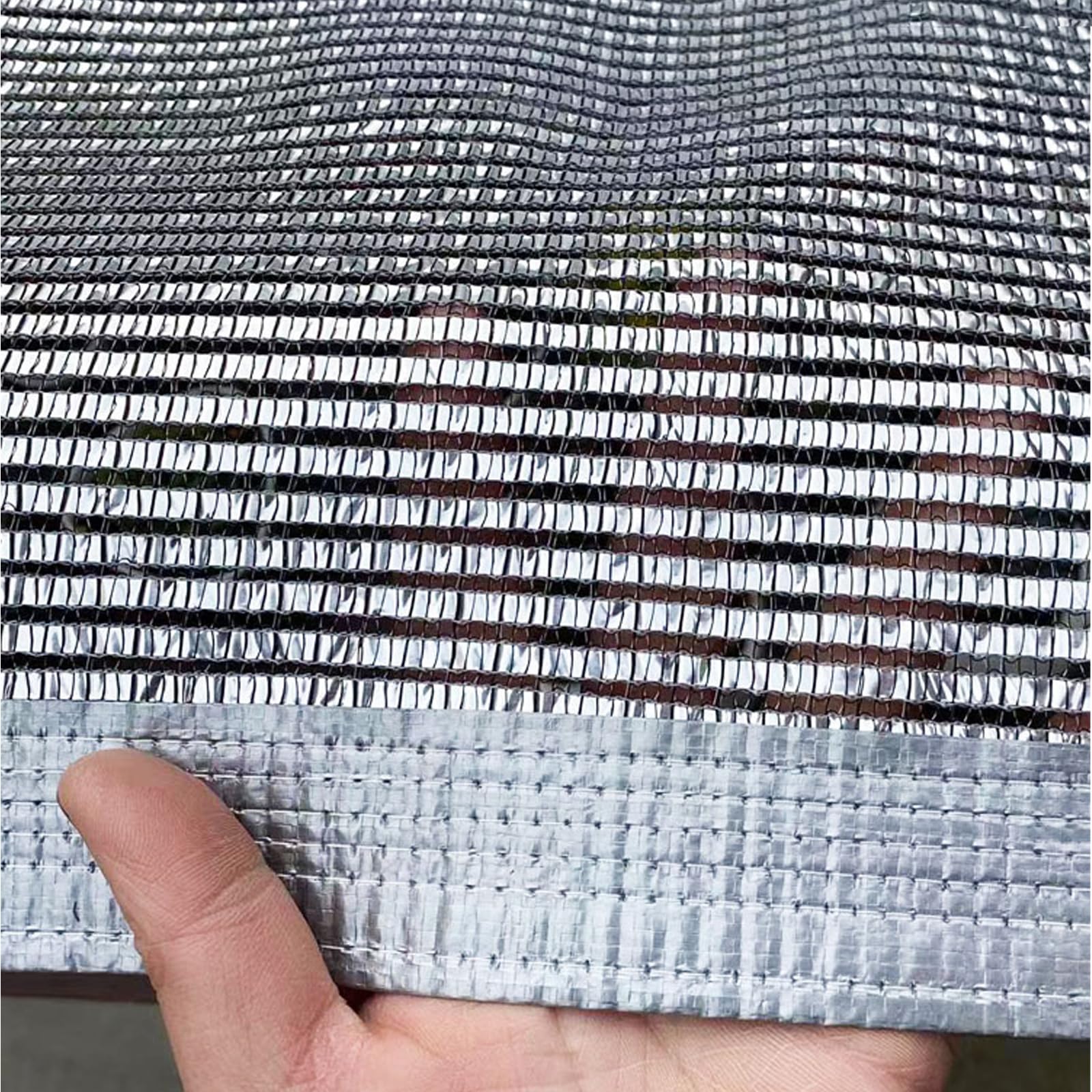 Toldo Vela de Sombra con Ojales 55% Malla de Aluminio Reflectante Tela de Aluminio para Sombra Protección Rayos UV Transpirable para Coches Perros Exteriores Jardin Patio (3X6m)