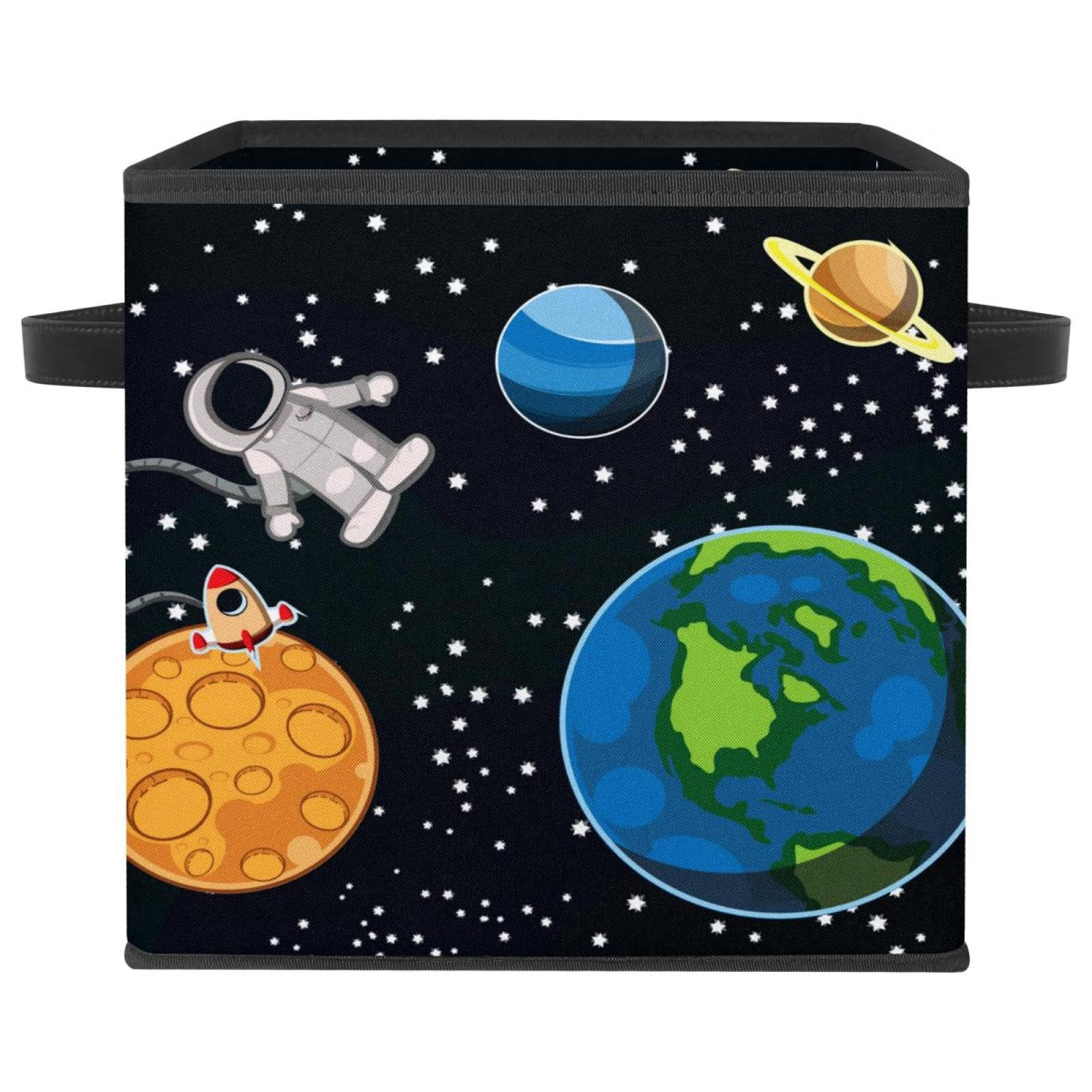 Boîte de rangement jouets planète pour placard et chambre enfant