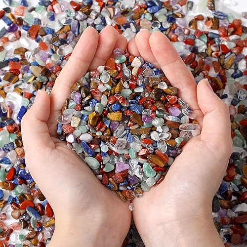 MAIBAOTA Piedras de cuarzo de cristal natural de 7 chakras, para suculentas, pecera pequeña, acuario, grava, piedras decorativas (7.05 oz)
