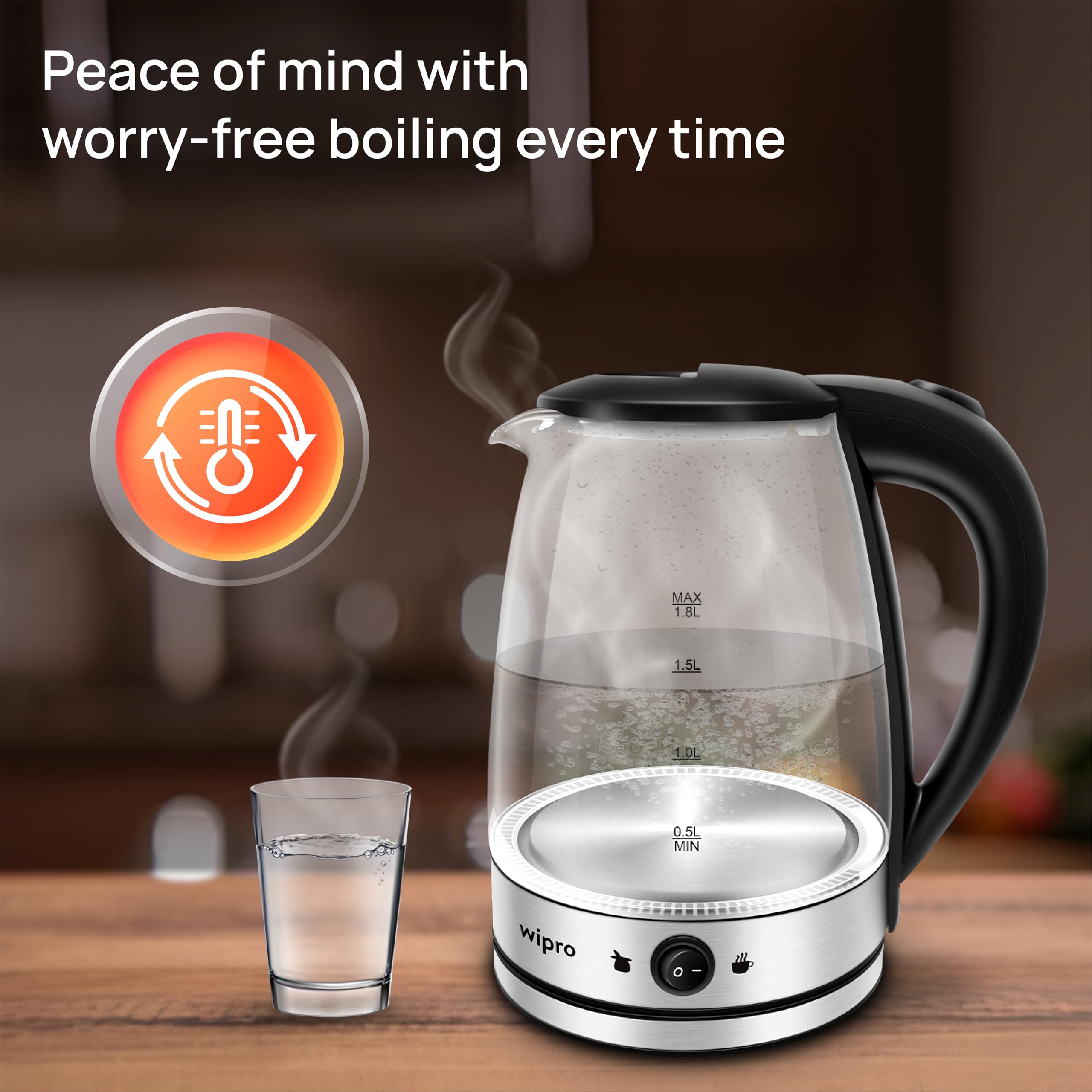 Wipro Elato Electric Kettle - 1.8L Keep Warm -3