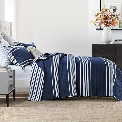 Vista 33 de PERHOM Juego de edredón tamaño Queen – Juego de ropa de cama 100% algodón, colcha ligera reversible de retazos florales para cama Queen, gris Gris