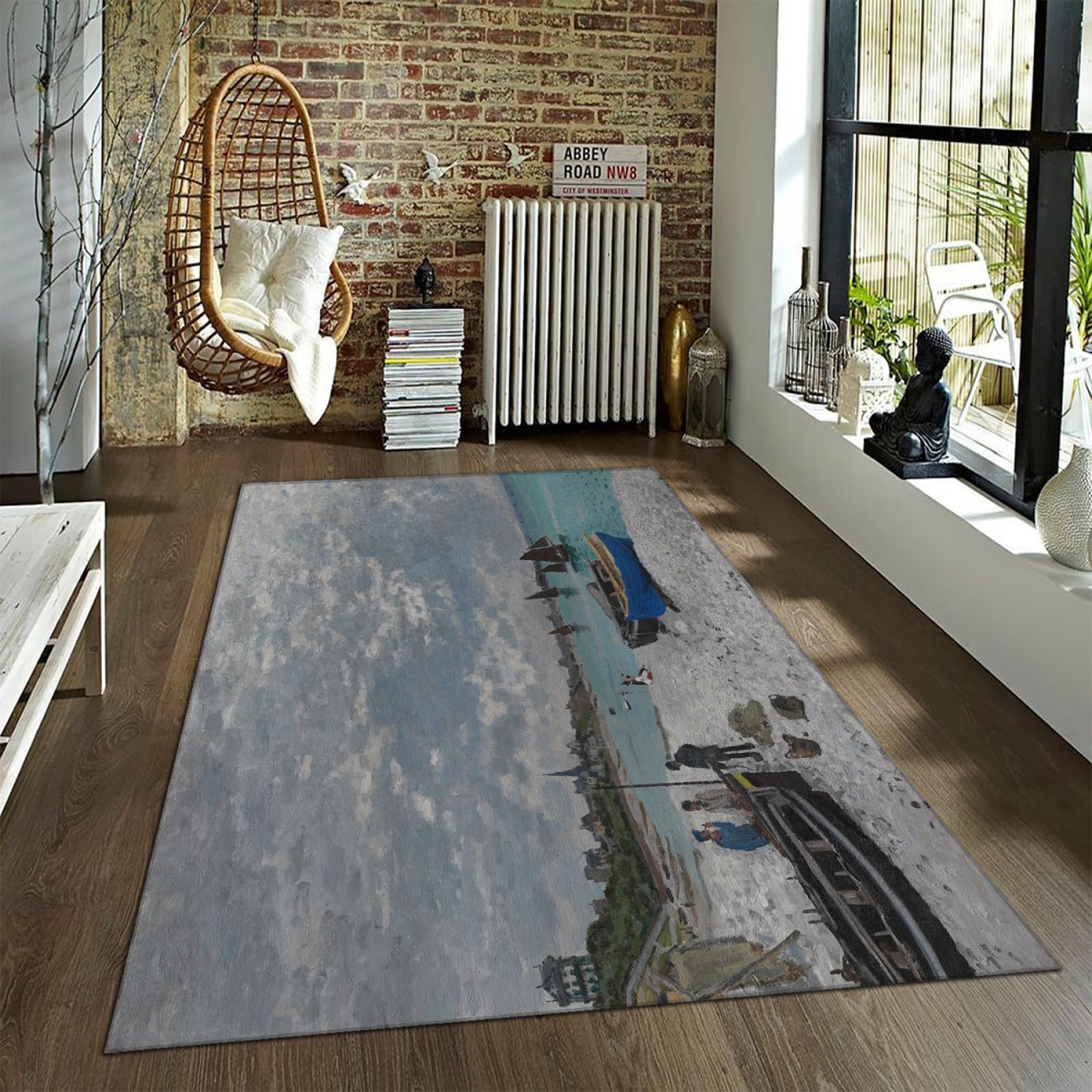 Tapis Claude Monet lavable pour nettoyer facilement les taches du salon et de la chambre