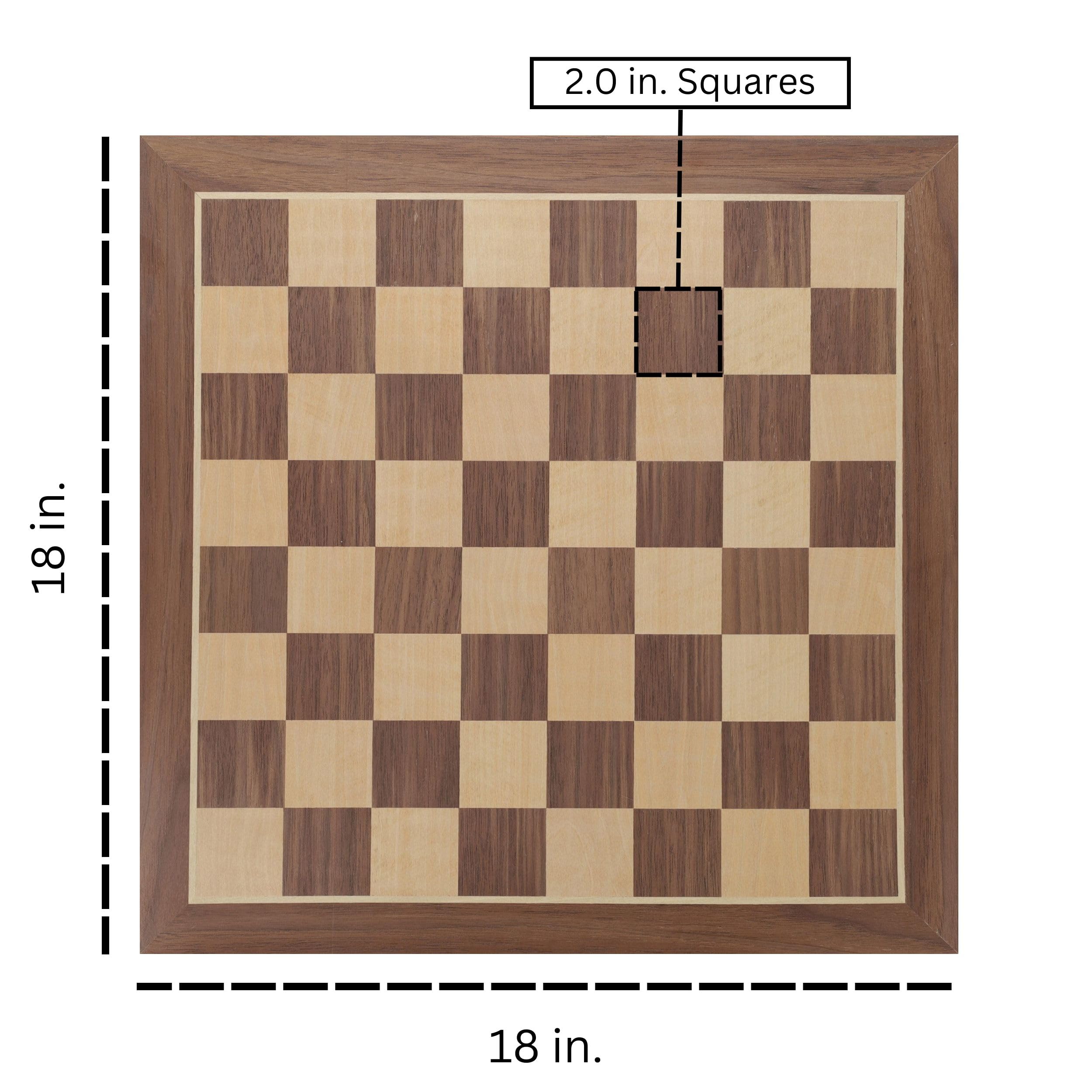 Amazon | WE Games Deluxe Walnut Chess Board - 18 in. | チェス