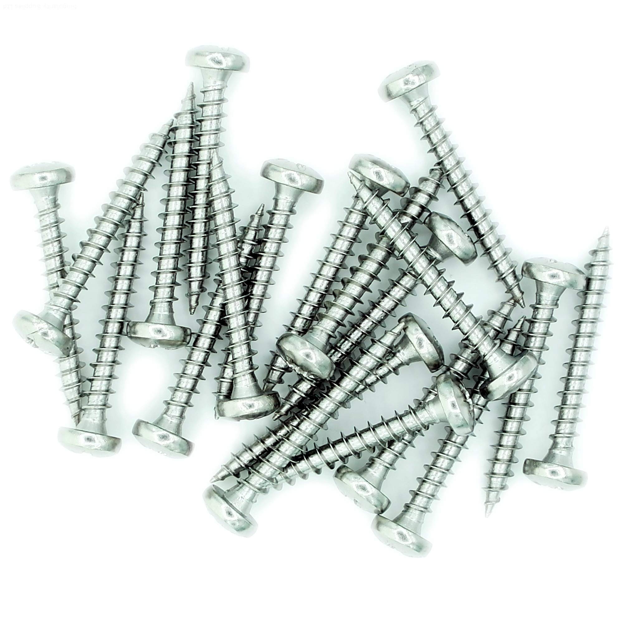 Singularity Supplies No.5 X 1.6 (3.5Mm X 40Mm) Pozi Pan Chipboard Screw - Stainless Steel (A2) (Pack Of 20)
