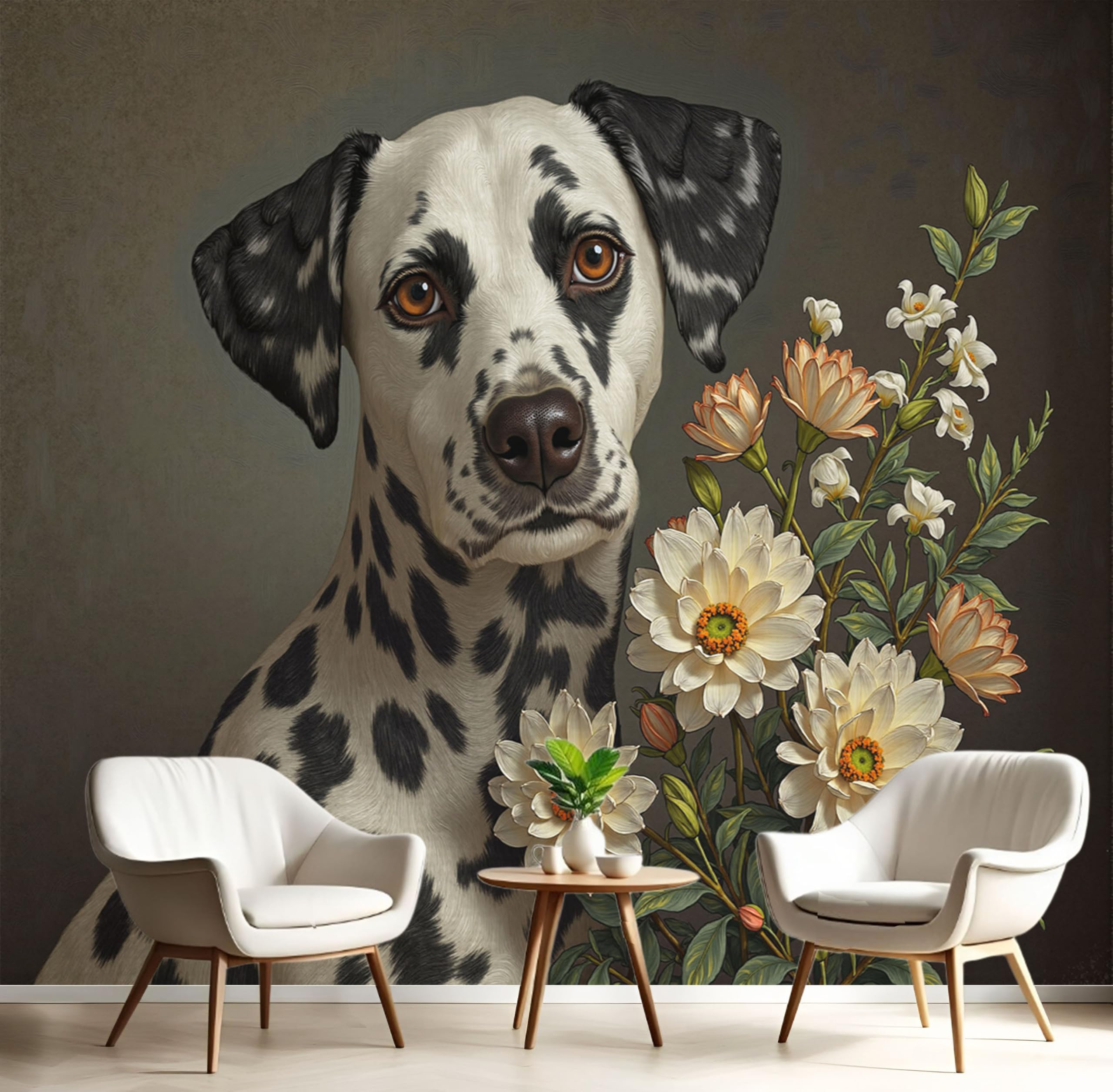 Papier peint panoramique animaux et fleurs pour transformer votre mur TV de salon en oeuvre