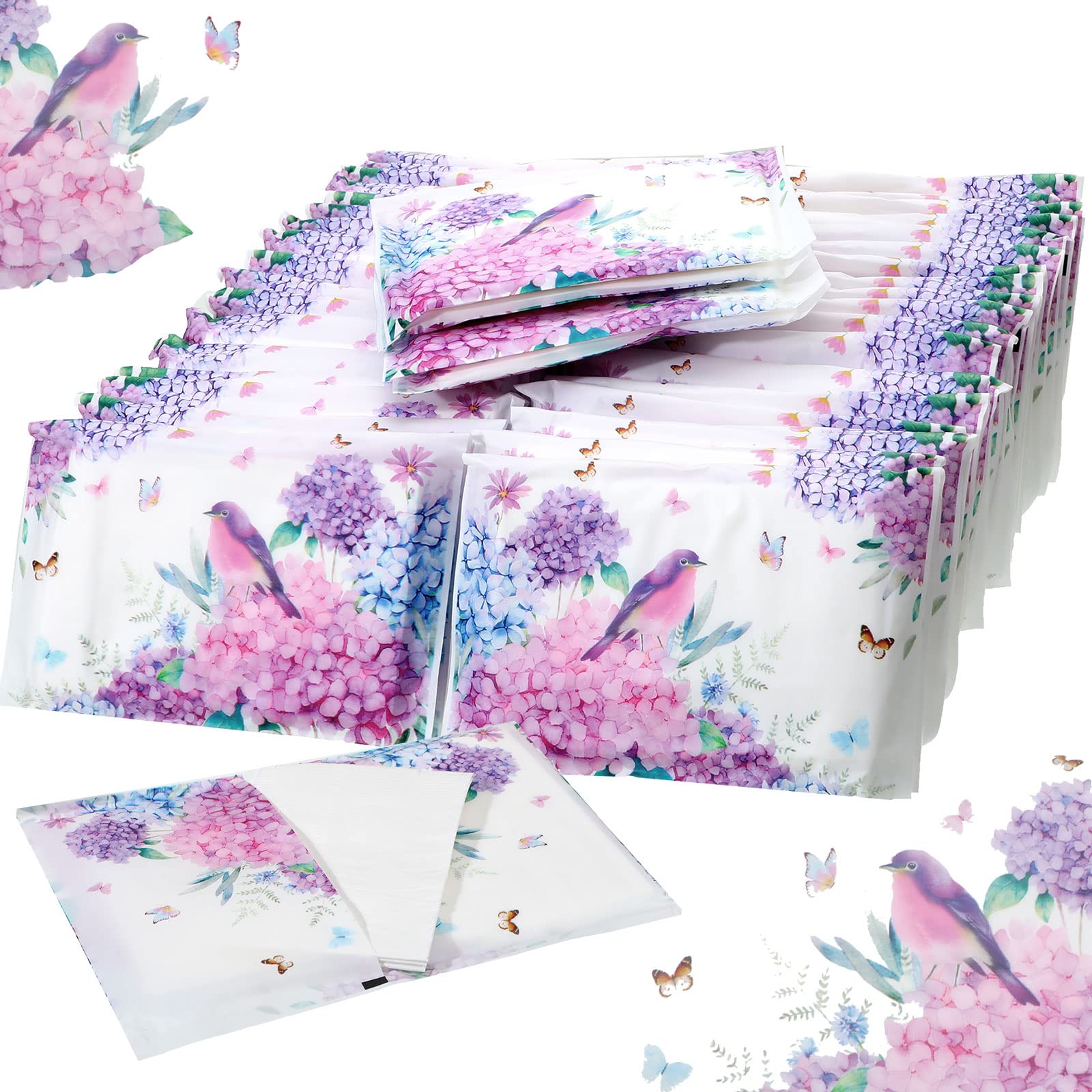 Geyee 50 Pack Travel Tissue Packets Facial Paper Napkins, Hydrangea