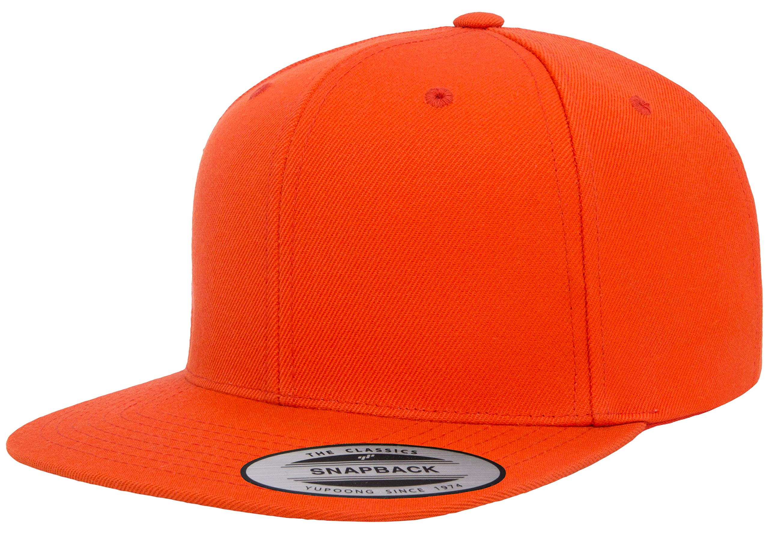 Flexfit Unisex Orange Premium Snapback Cap, One Size