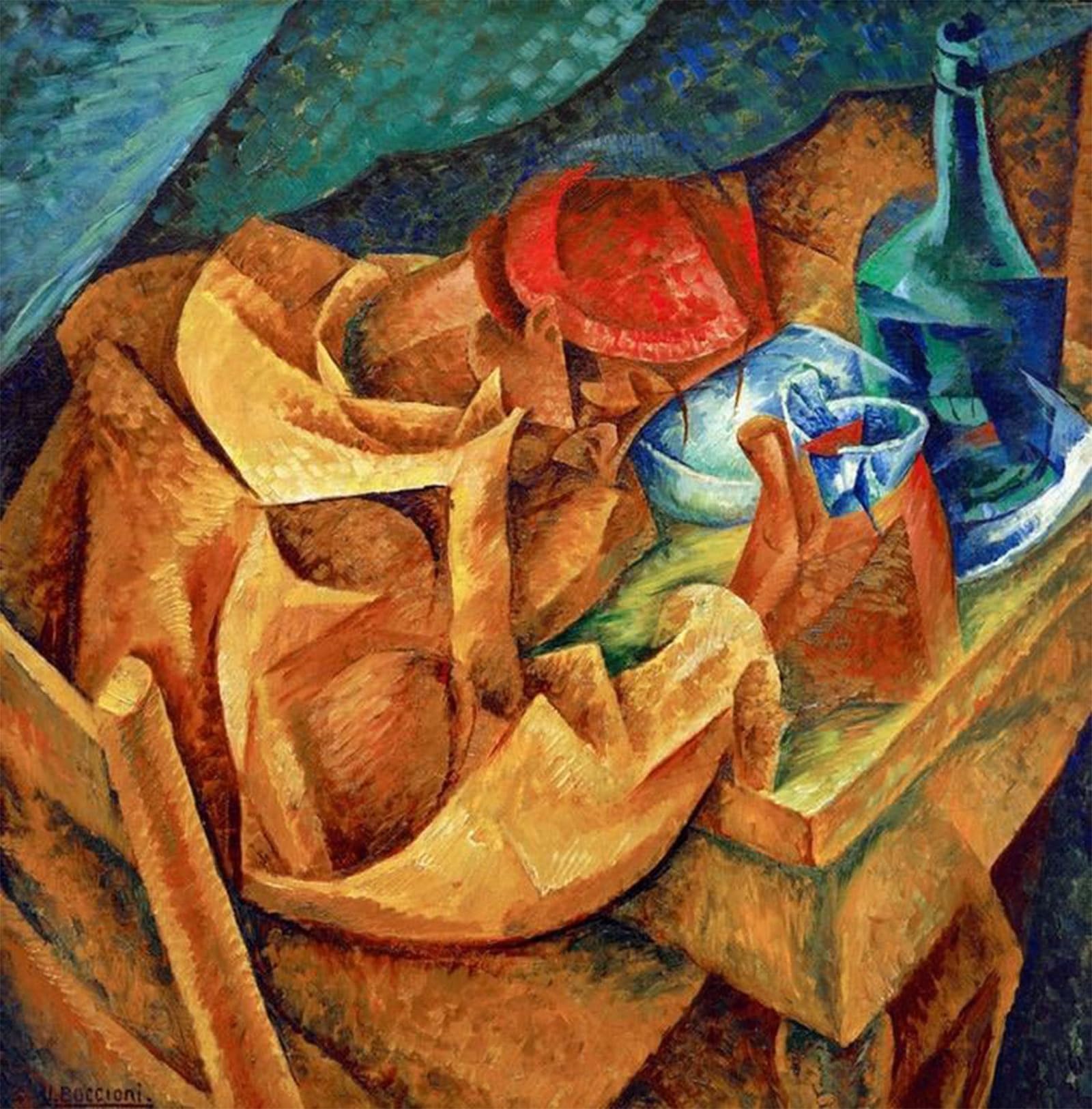 POSTERIIk Vintage Print Pop Art Landscape Artwork Il Bevitore by Umberto Boccioni Art Prints for Office Home Decor 60x90cm