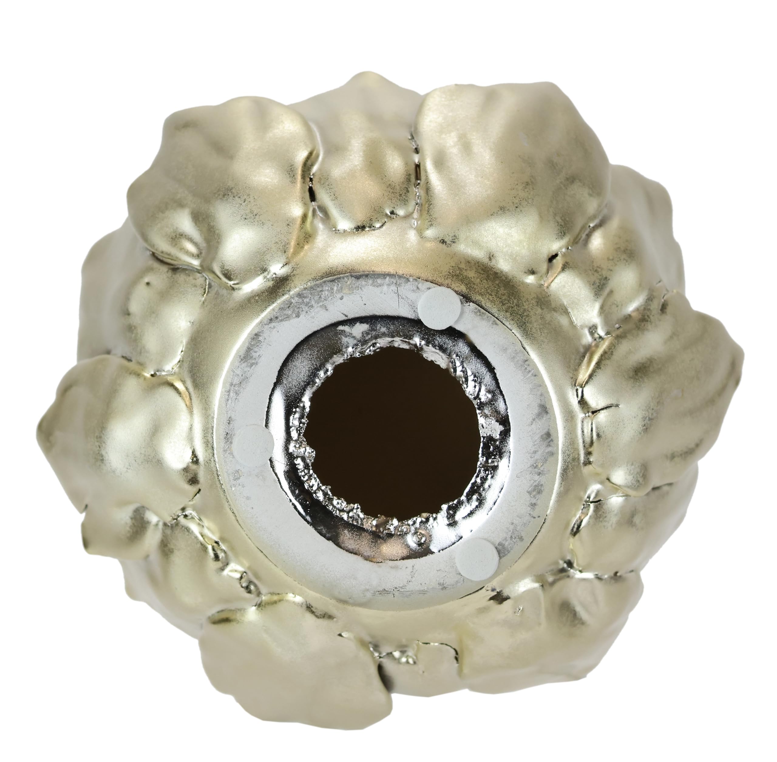 Bougeoir Décoratif En Céramique « Artichaut » Doré – Pour Bougie Pilier De 4 Cm – Décoration De Table, Mariage, Noël – Cadeau élégant - 3