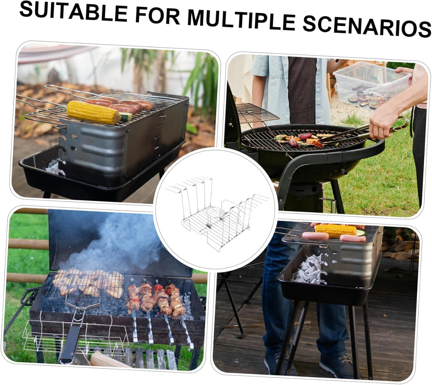 UPKOCH Chicken Leg Rack Heavy Duty Grilling Stand for Beer Can Chicken Outdoor BBQ Roasting Holder Durable Drumstick Grill Rack for Camping and Garden Parties