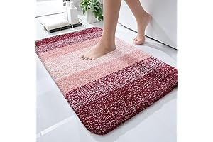 OLANLY Red Bath Mat: Indulge in Ultra-Soft, Absorbent Bathroom Luxury