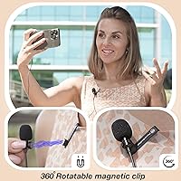 Vista 2 de Micrófono omnidireccional de solapa Lavalier Profesional con sistema de fácil prensado para grabar, Youtube/Entrevista