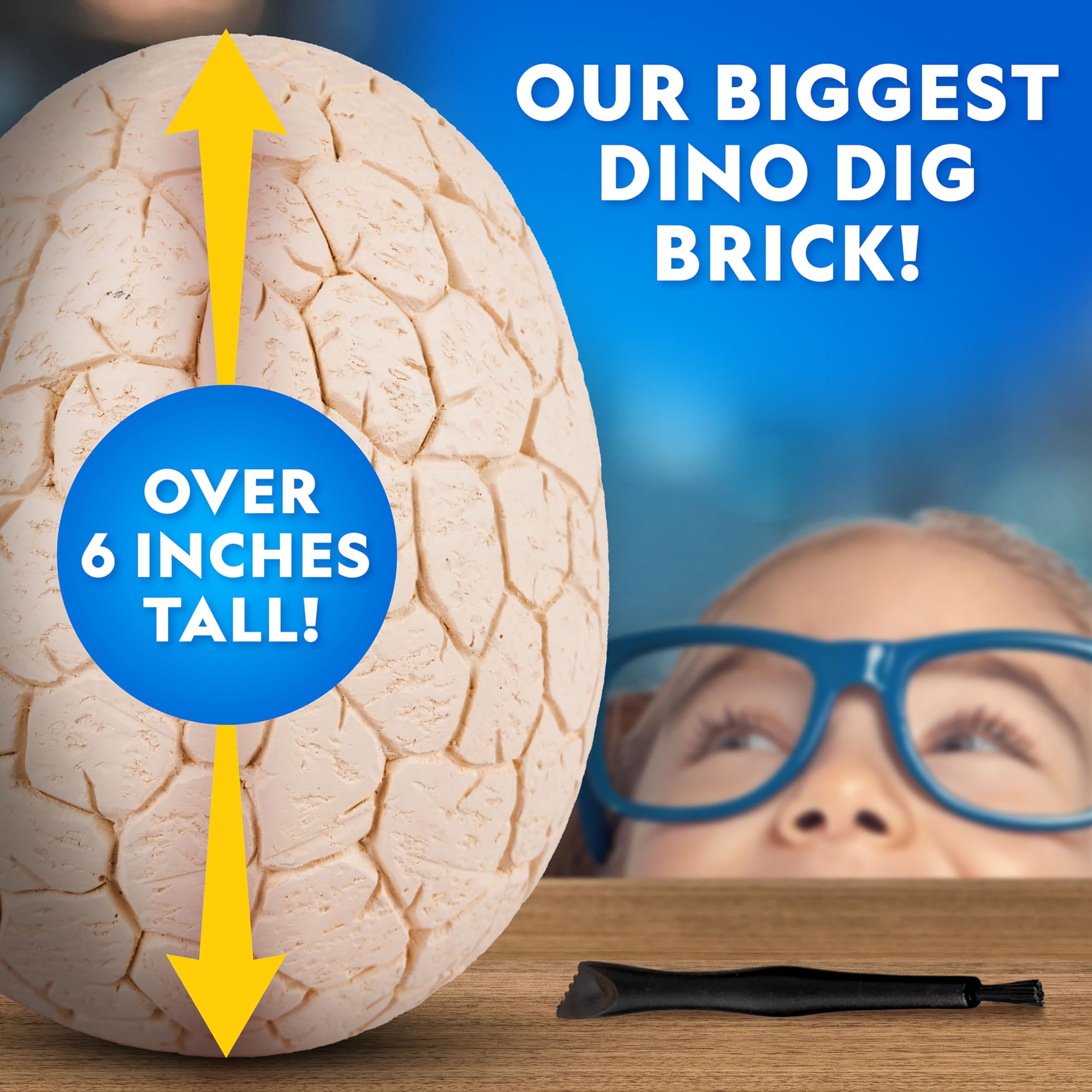 NATIONAL GEOGRAPHIC Jumbo Dinosaur Egg Dig Kit, Excavate 12 Figures & Replica T. Rex Tooth from Giant 15 cm Brick, Dino Egg - Image 2