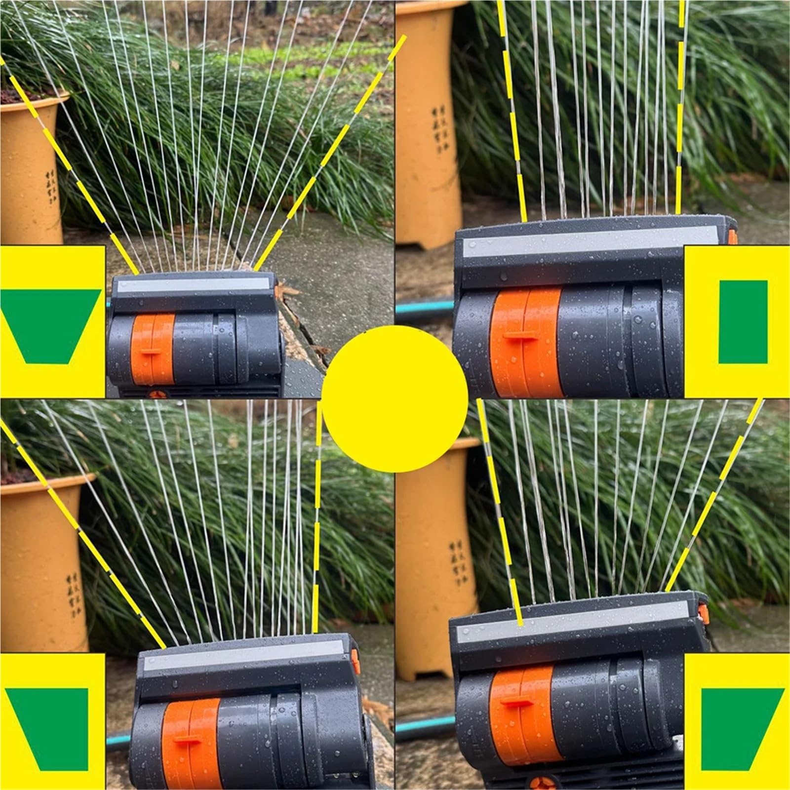 Irrigatore oscillante Barra rettangolare, Irrigatore oscillante a 16 ugelli con larghezza di flusso regolabile for prato automatico