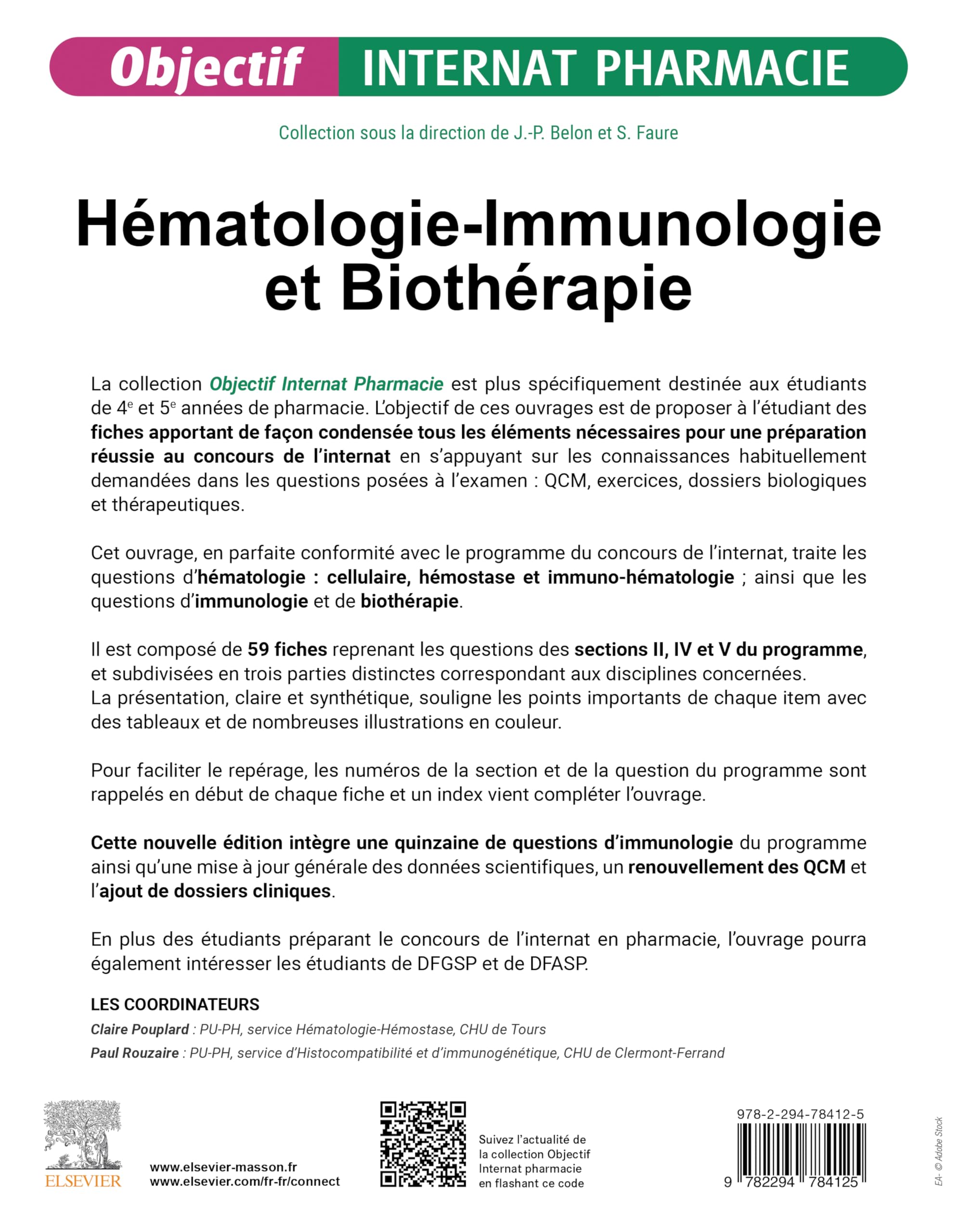 Hématologie-immunologie et biothérapie: L'enseignement en fiches