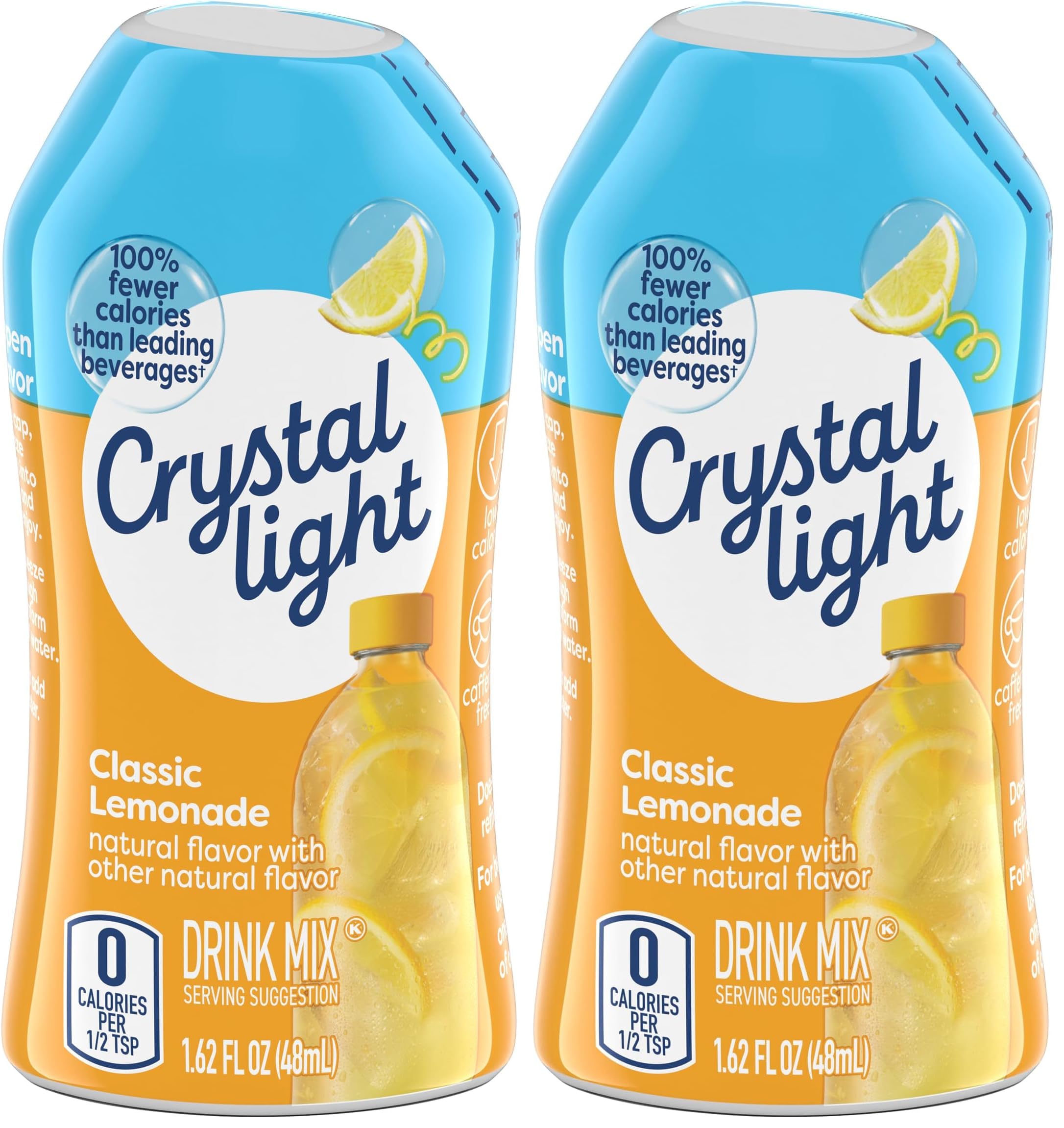 Crystal Light Liquid Lemonade Drink Mix, 1.62 fl oz Bottle (Pack of 2)