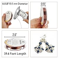 Vista 4 de Mr. Pen Alambre de cuentas para manualidades de calibre 24, 6 rollos x 19.6 pies cada uno