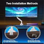 ETHU Ultrawide Monitor Arm, Heavy Duty Gas Spring Monitor Mount with Height Adjustment & Tilt, VESA Desk Mount with Dual Installation Options for 17-42 inch Screens up to 33lbs, White