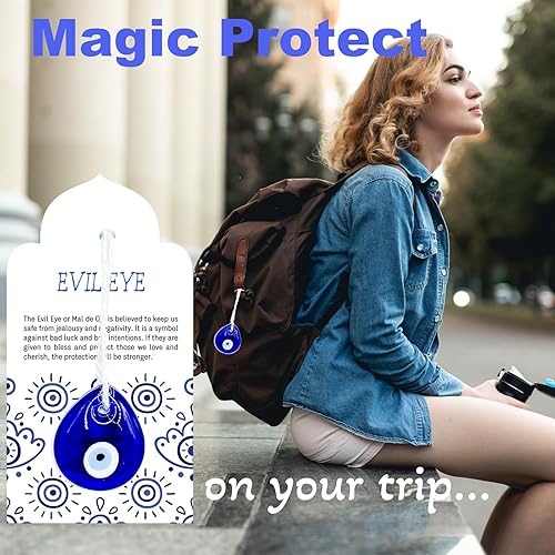 Miniatura 4 de Juego de 24 dijes de buena suerte, cuentas de ojo malvado, decoración de fiesta turca, ojos malvados para automóvil, protección colgante de