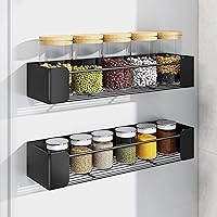 Vista 1 de Paquete de 2 estantes magnéticos para especias, estante magnético para especias para nevera, gabinete de metal y horno microondas para sostener