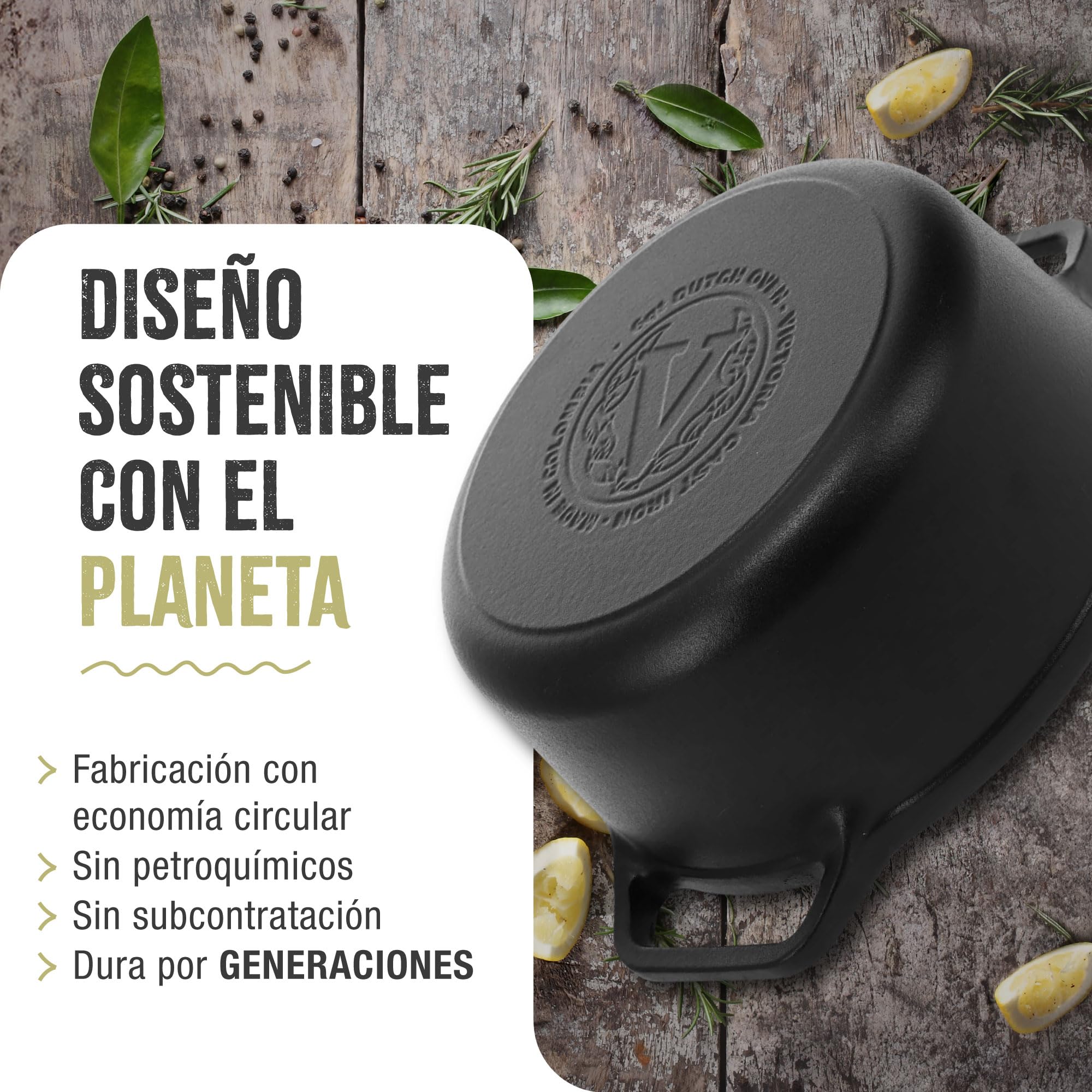 Victoria Horno Holandés Inducción Hierro Fundido Esmaltado 25cm, Cocotte 3,8L, sin PTFE ni PFOA, Apto para Fuego, Barbacoa, Horno, Vitrocerámica, Gas