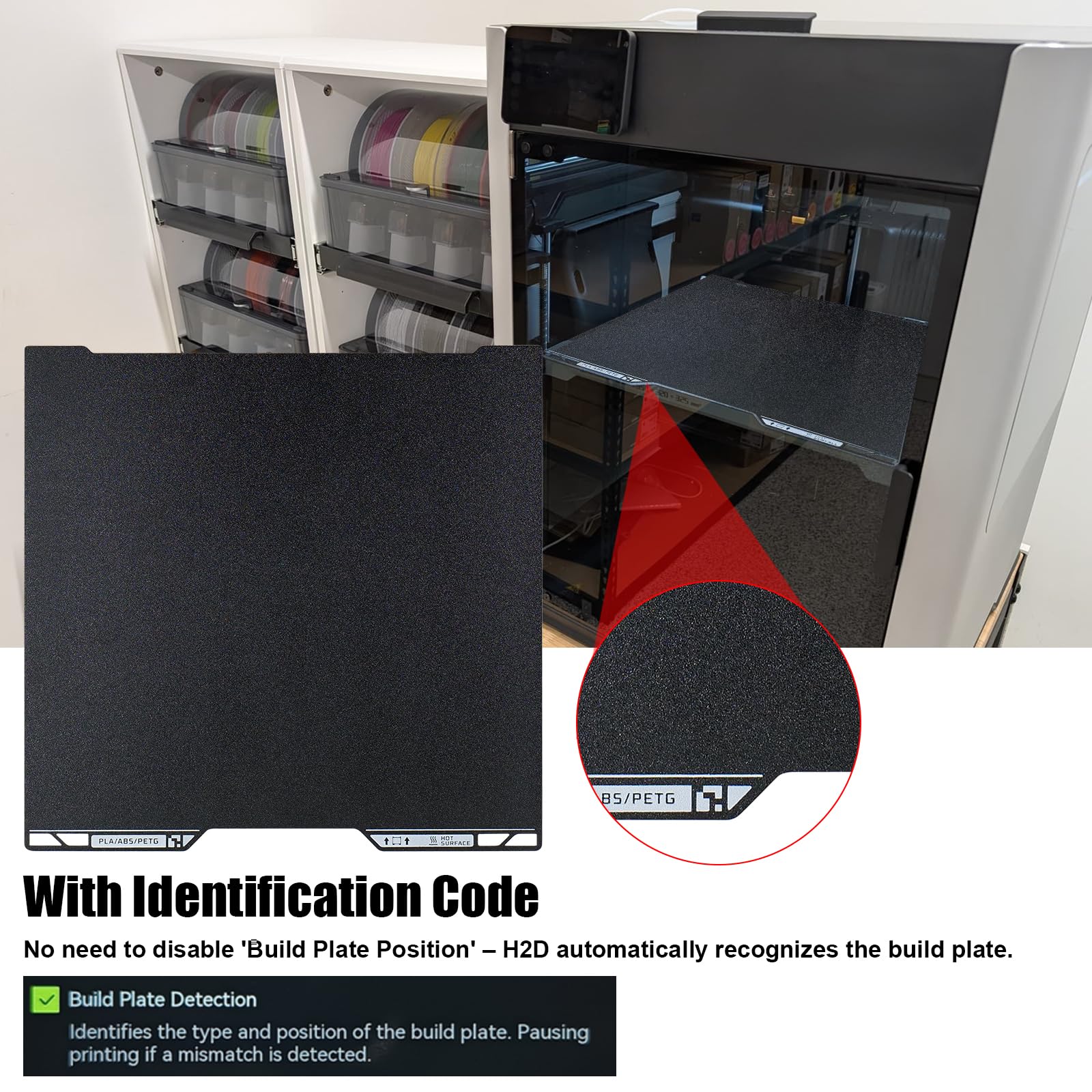 Antinsky Bambu Lab PEI plaat dubbelzijdig 257,5 x 257,5 mm Flexibele magnetische stalen plaat Eenvoudig te verwijderen mal PEI bouwplaat voor Bambu Lab X1/X1C/P1P/A1/P2S 3D printers