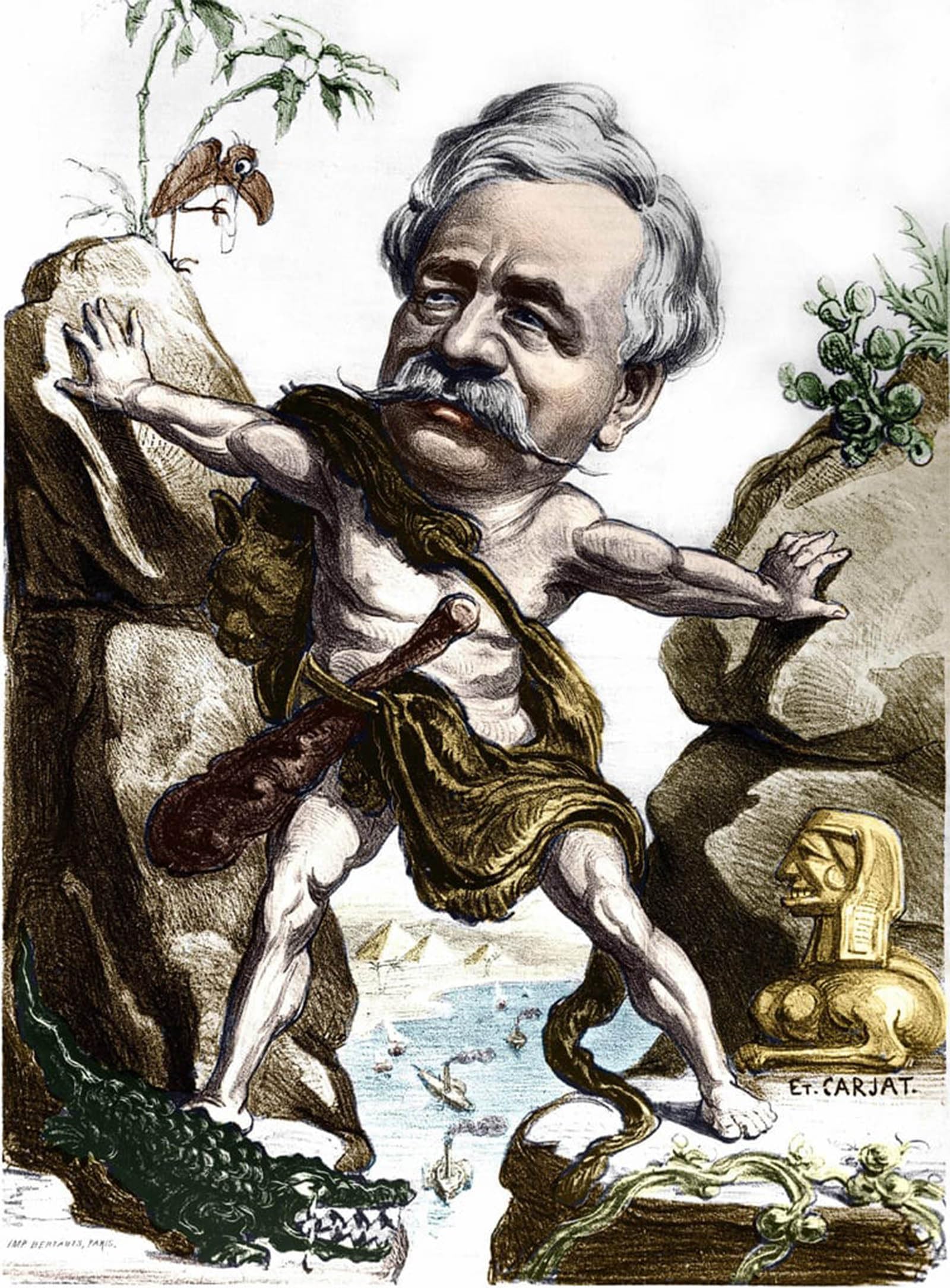 ARTXLXXBN Famous Painting Art Wall Decor Abstract Art Picture Ferdinand De Lesseps French Diplomat and Administrator At the Suez Canal by Etienne Carjat Animal Pictures for Home Decor 60x90cm