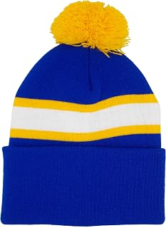 Cardiff Supporters Royal Blue, Gold and White Retro Style Bobble Hat