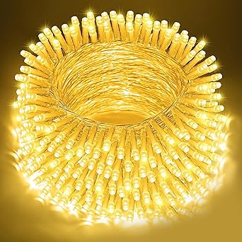 coku 250 LED's String Lights for Indoor & Outdoor, Waterproof LED Fairy Light for Diwali Decoration, Wedding Lights Christmas Decor & New Year (50 Meter) (Warm White)