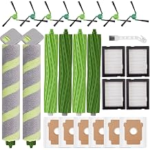 25 Pack Replacement Parts for iRobot Roomba Max 705 Combo Robot Vacuum & Mop + AutoEmpty Dock, 2 Roller Mops, 4 Anti-Tangle Brushes, 6 Vacuum Bags, 4 HEPA Filters, 8 Side Brushes, 1 Cleaning Brush