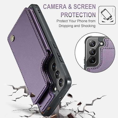 Miniatura 6 de Vinich Funda para Samsung Galaxy S22 Plus con soporte para tarjetas, para Samsung S22 Plus Funda tipo cartera para mujeres y hombres con bloqueo