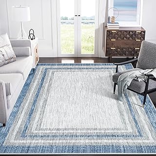 Beeiva Bordered Large Area Rug for Living Room, Modern 8x10, Machine Was...