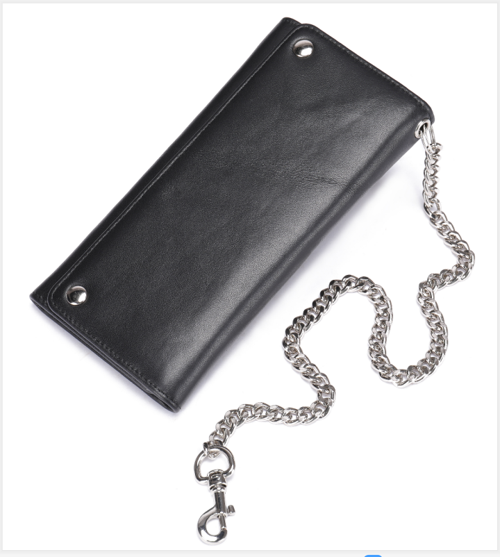 Amazon.com: NIUCUNZH Mens Genuine Leather Chain Wallet: Biker