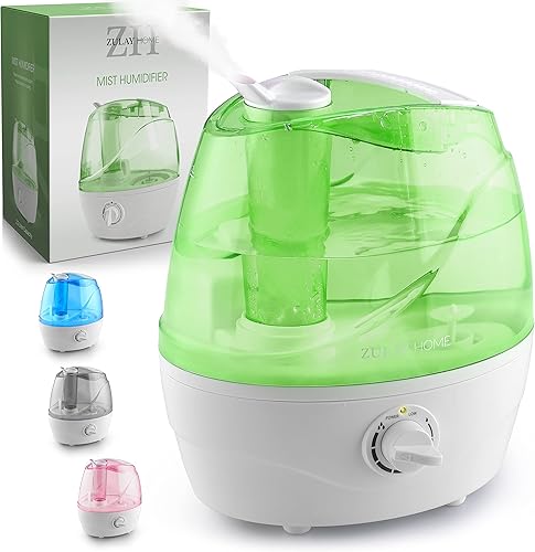 Zulay Home Humidificadores de niebla fría para dormitorio (tanque de agua de 2.2L) - Humidificadores ultrasónicos silenciosos para habitación grande