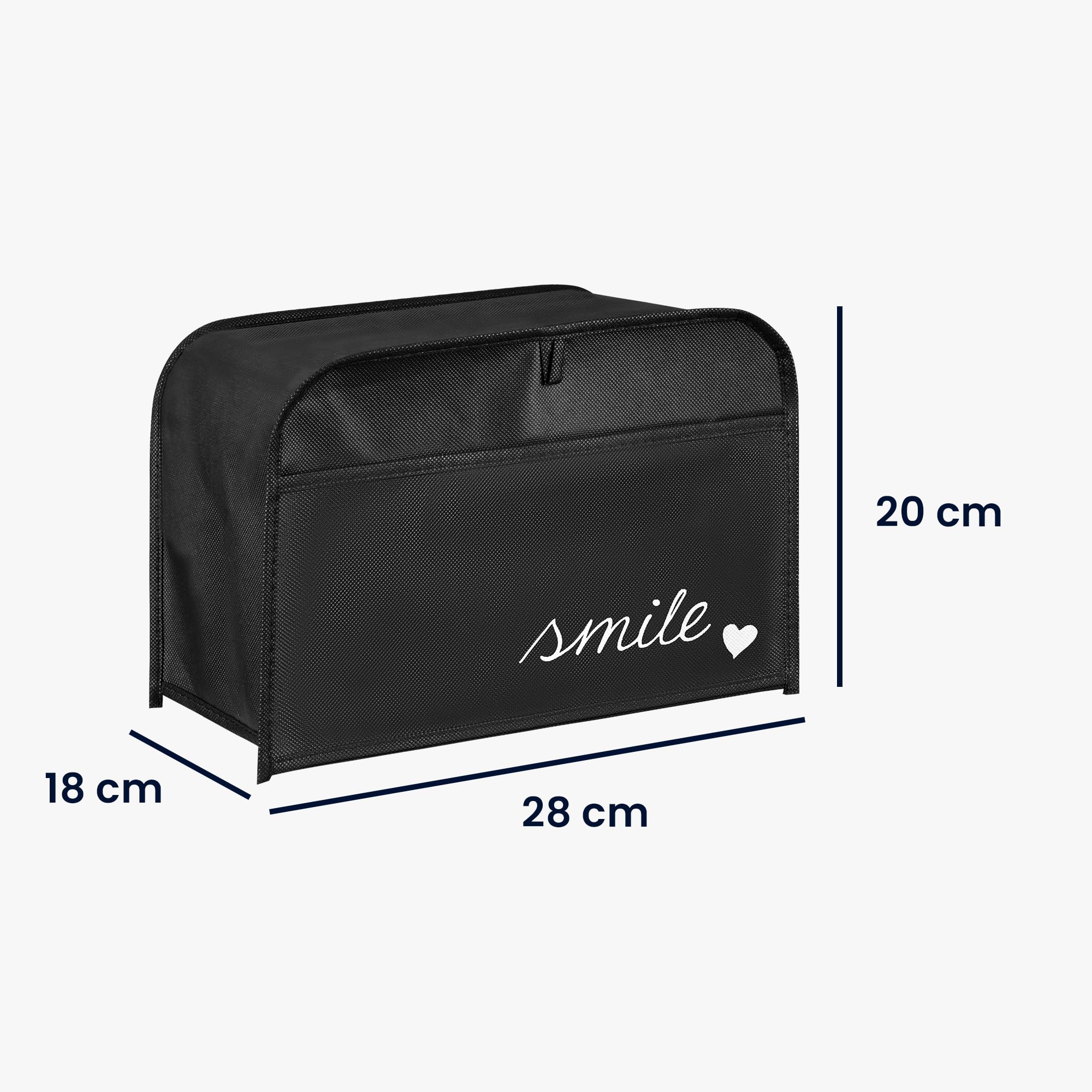 kwmobile Pokrowiec kompatybilny z 2-plasterkowym tosterem - pełna osłona ochronna 19 x 20,3 x 28 cm do tostera - biało-czarna