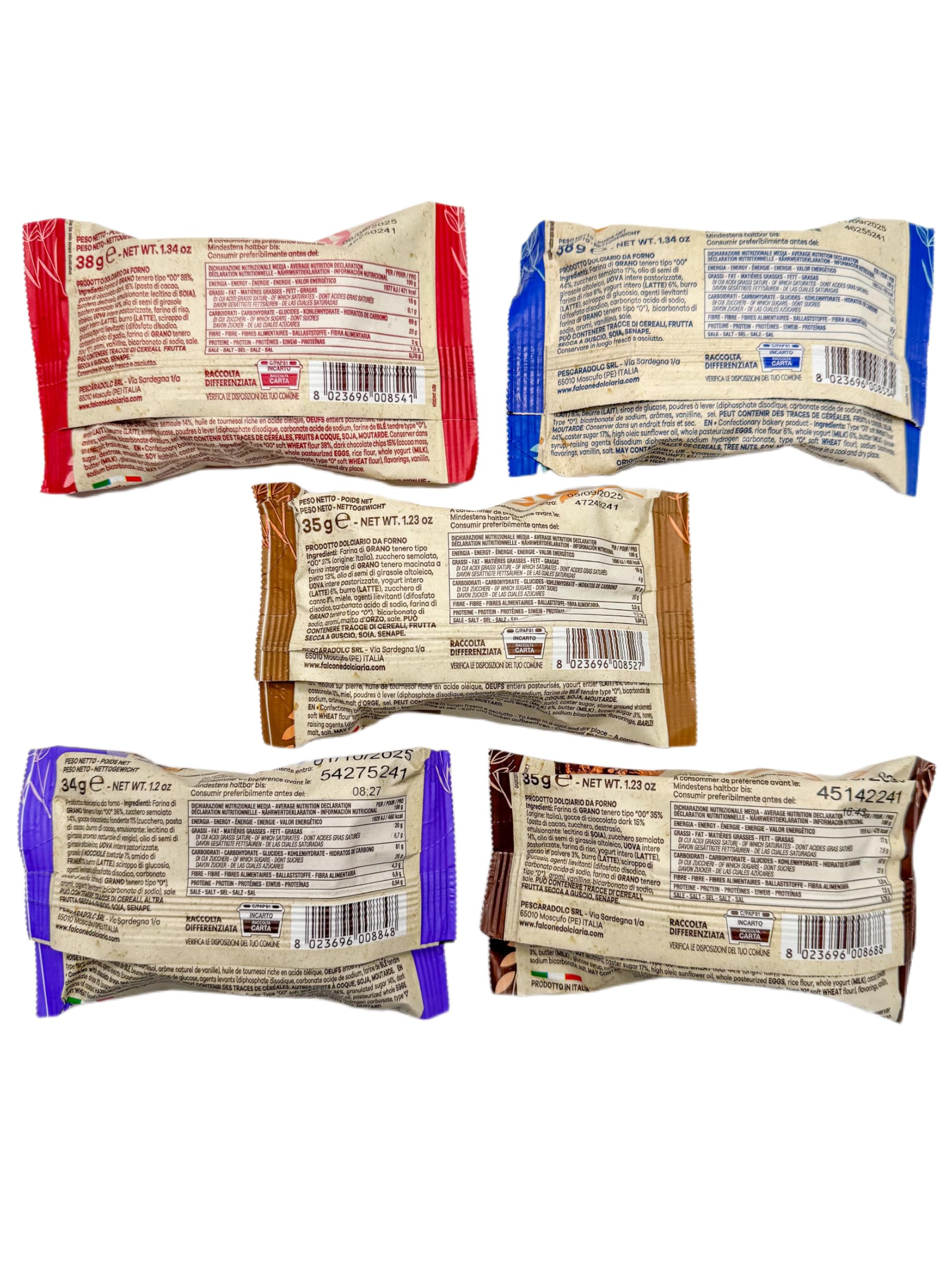 ITDStore® - Felice mattino - Ciambelline per la colazione porzionate in 22 buste da 2 Frollini - Minimo 3 massimo 5 gusti presenti (Assortite)